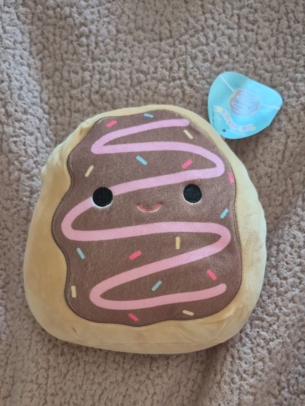 Squishmallows Tan & Brown Donut Plush with Pink Icing and Multicolor Sprinkles